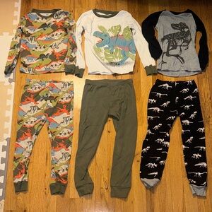 Dinosaur Print Kids Pajamas Set - Multicolor
